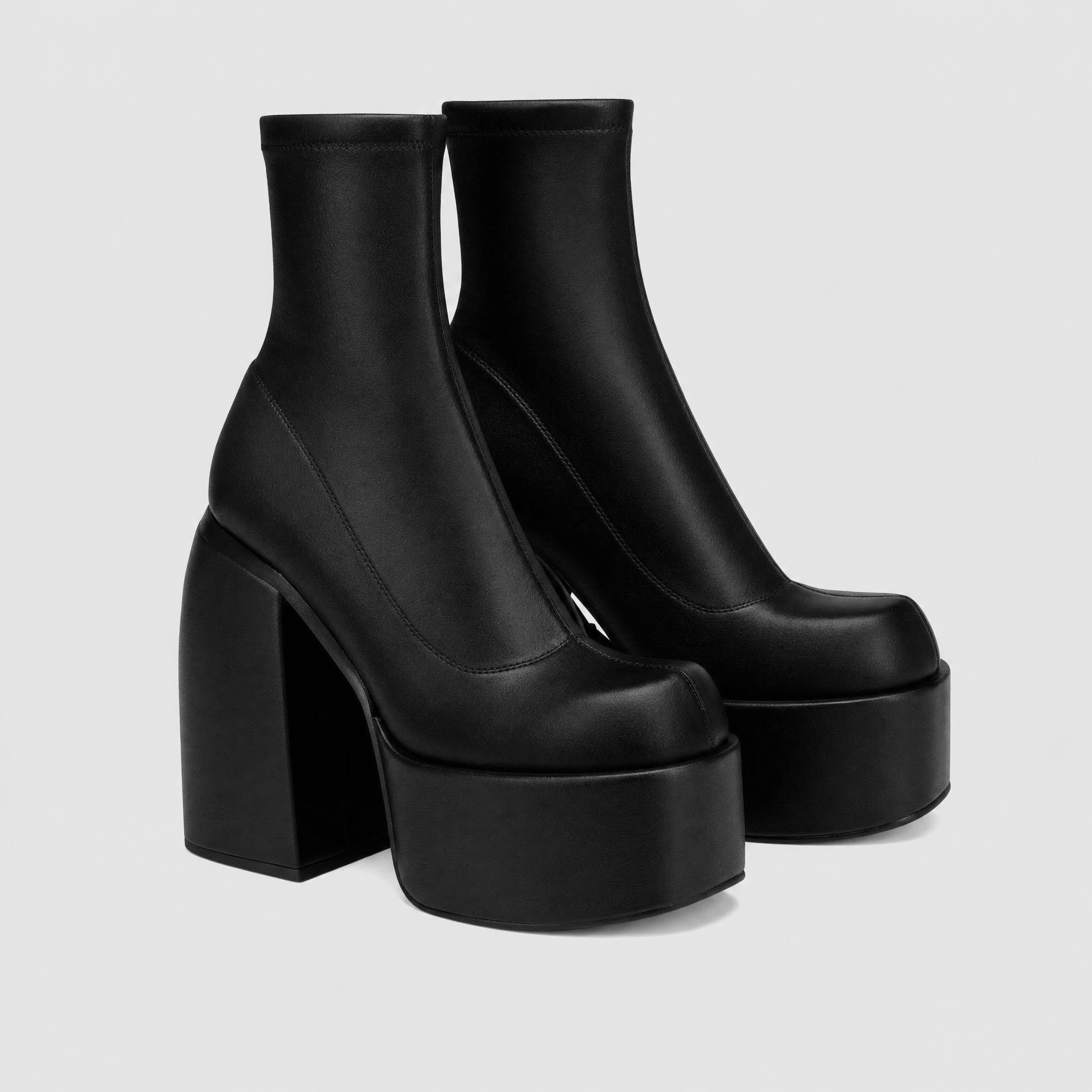 Platform Ankle Boots Block Heel