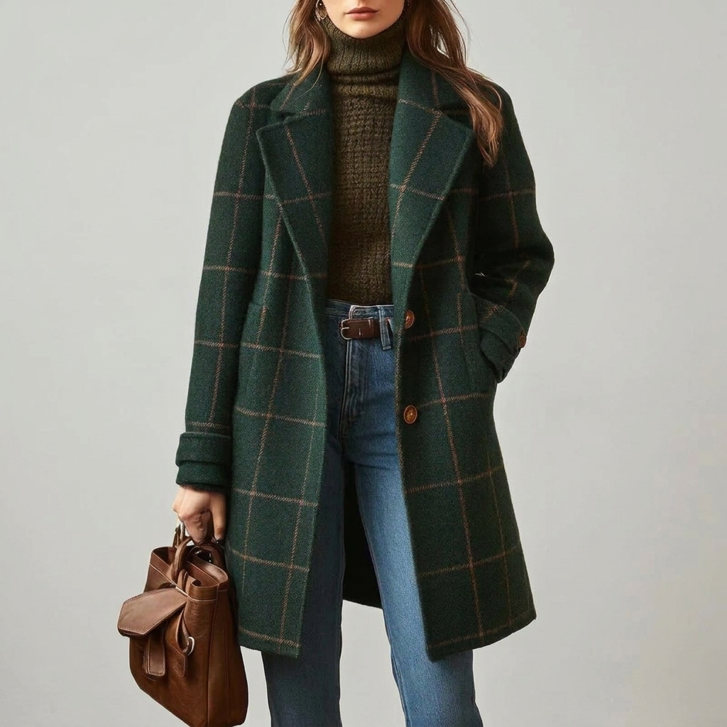 Checked Coat Tailored Longline