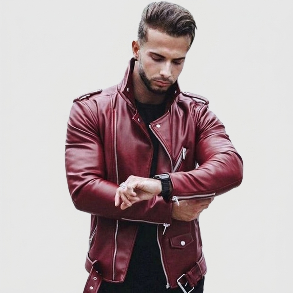 Faux Leather Jacket Zip Front Style
