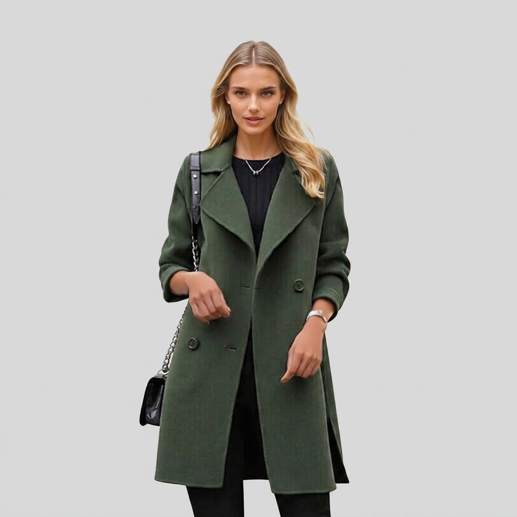Collared Coat Wool Blend Classic