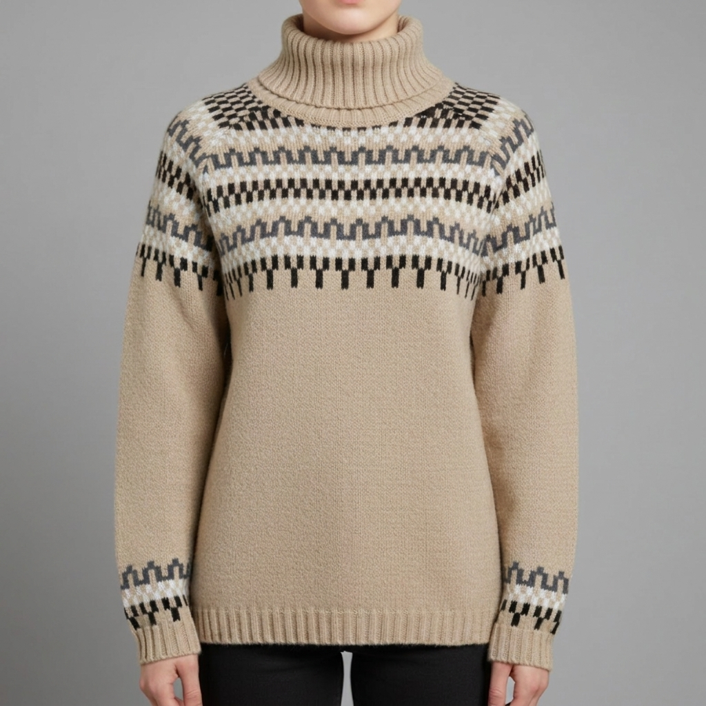 Wool Turtleneck Sweater Ribbed