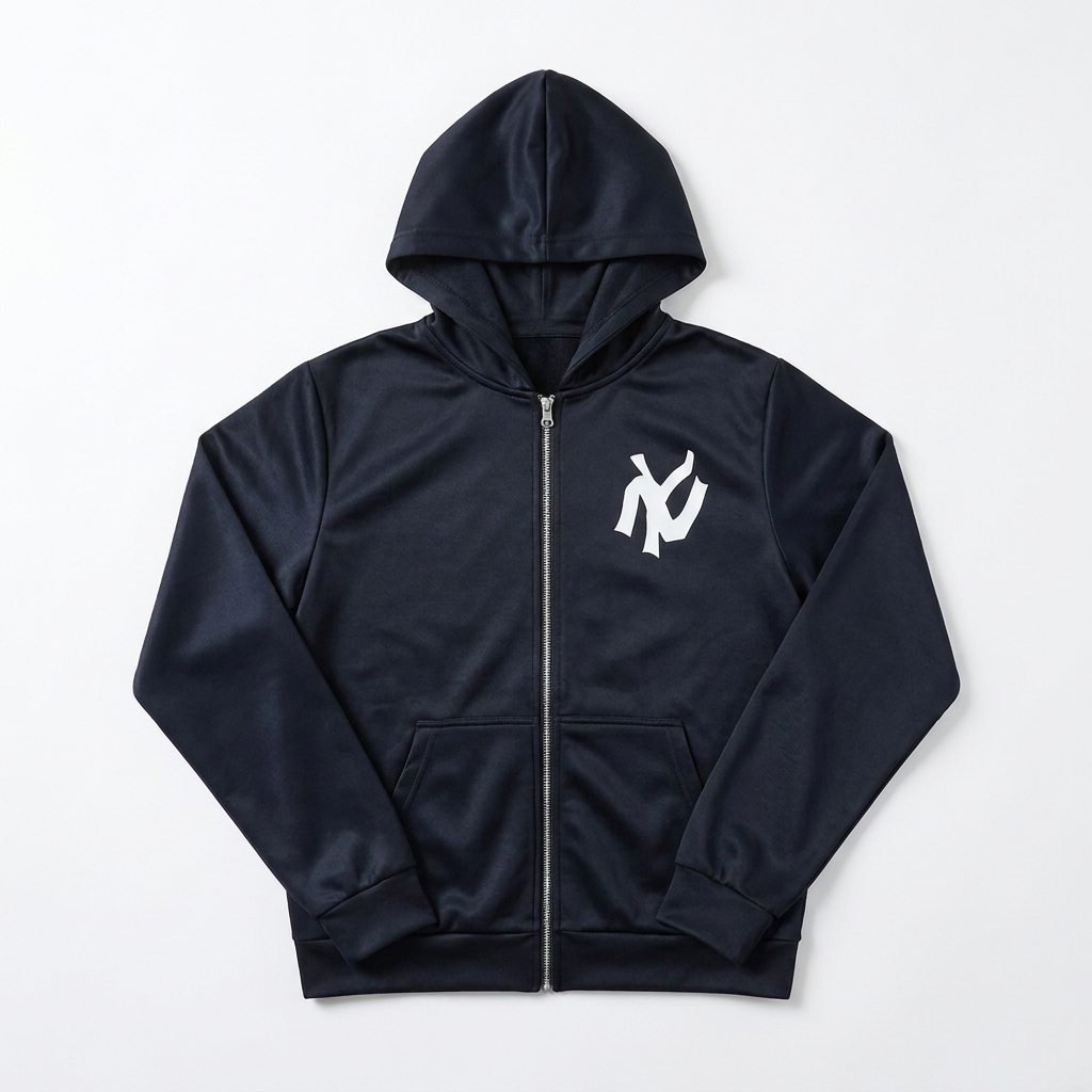 Zip Hoodie City Graphic Polyester