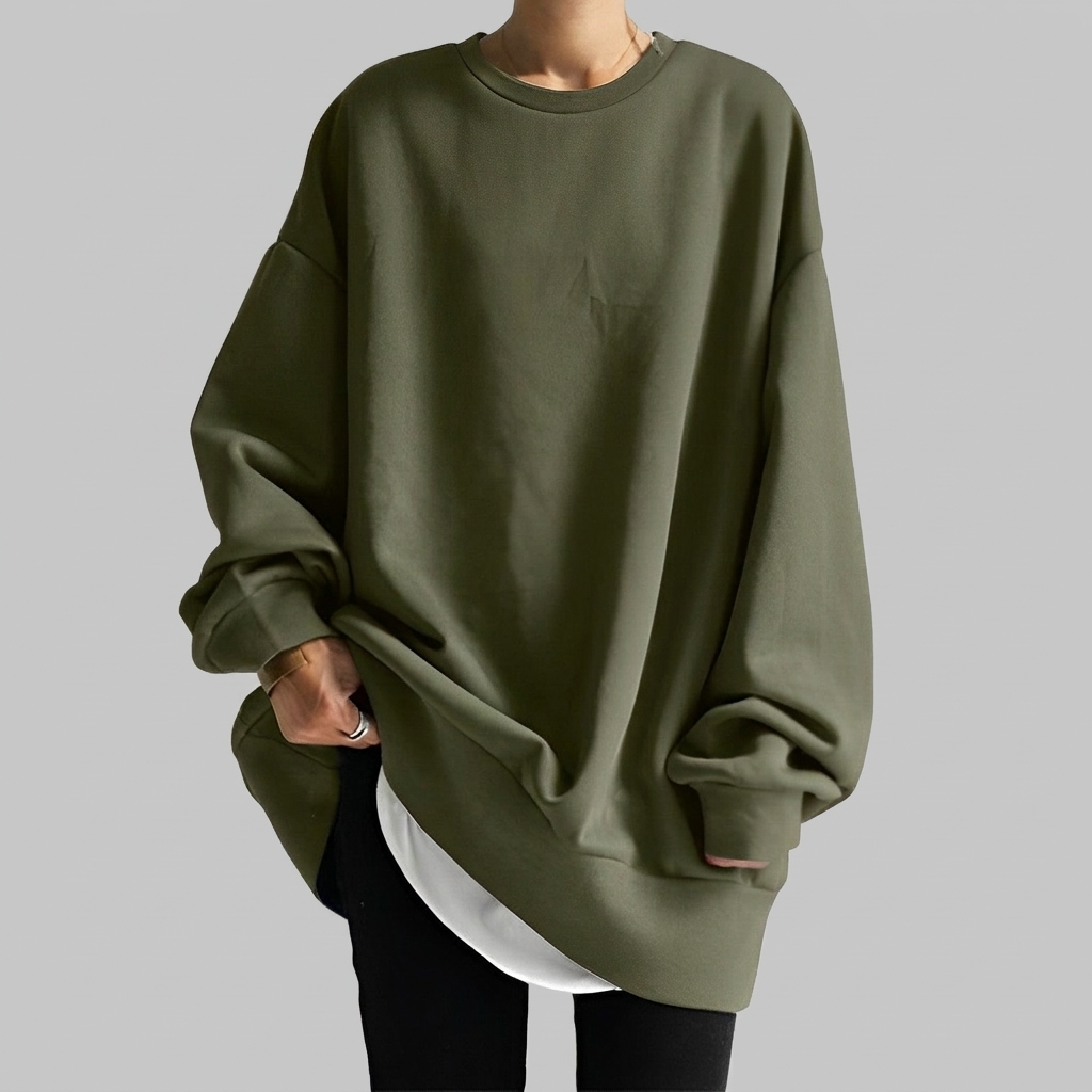 Oversized Cotton Sweater - Textured Relaxed Fit