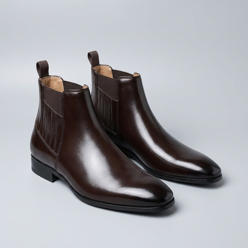 Pointed Toe Chelsea Ankle Boots - Elastic Side Panel