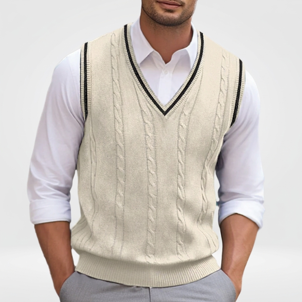 V-Neck Knit Vest Sleeveless Layer