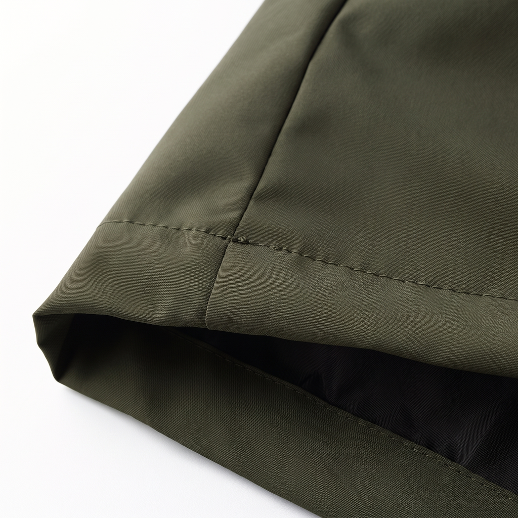 Hem detail, army green