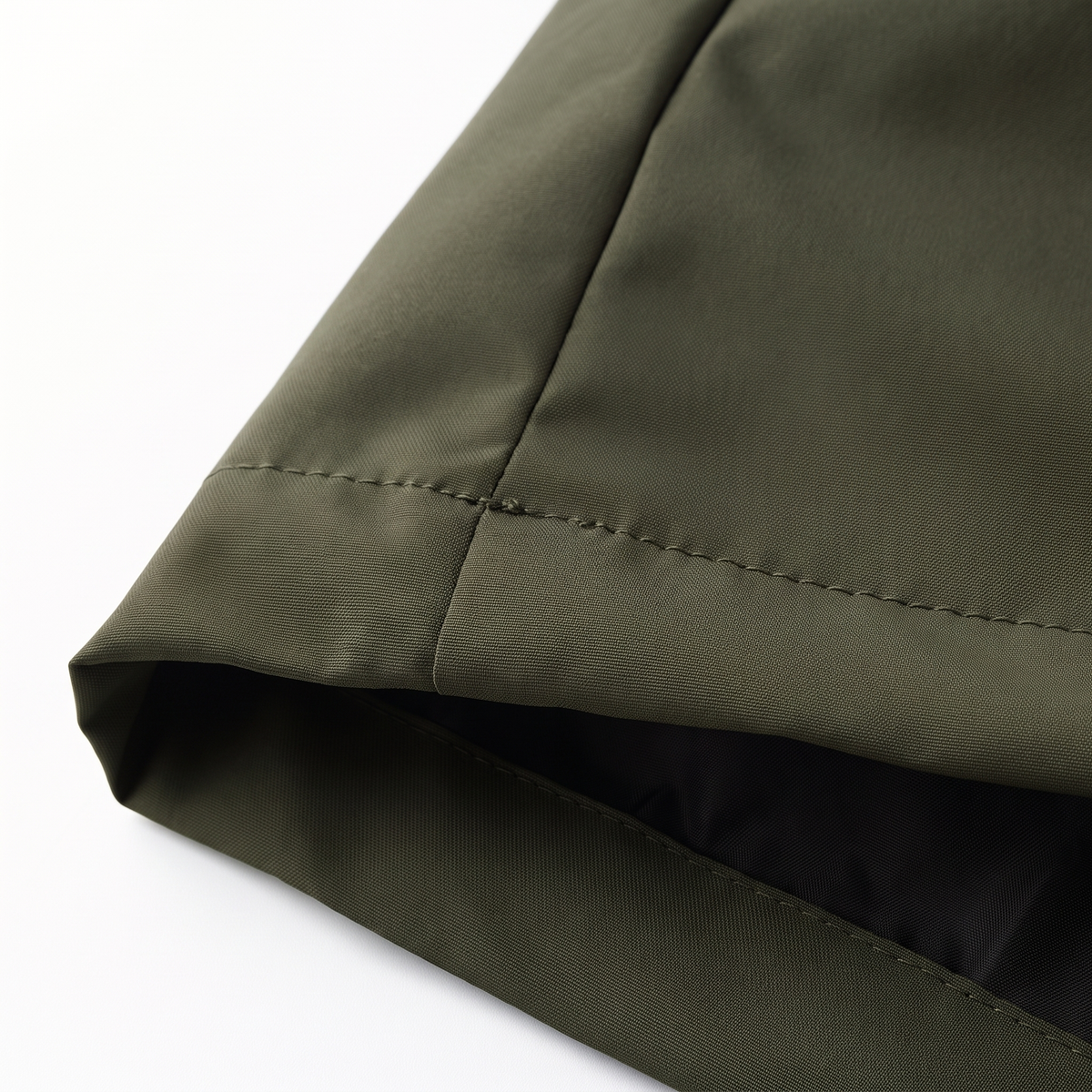 Hem detail, army green