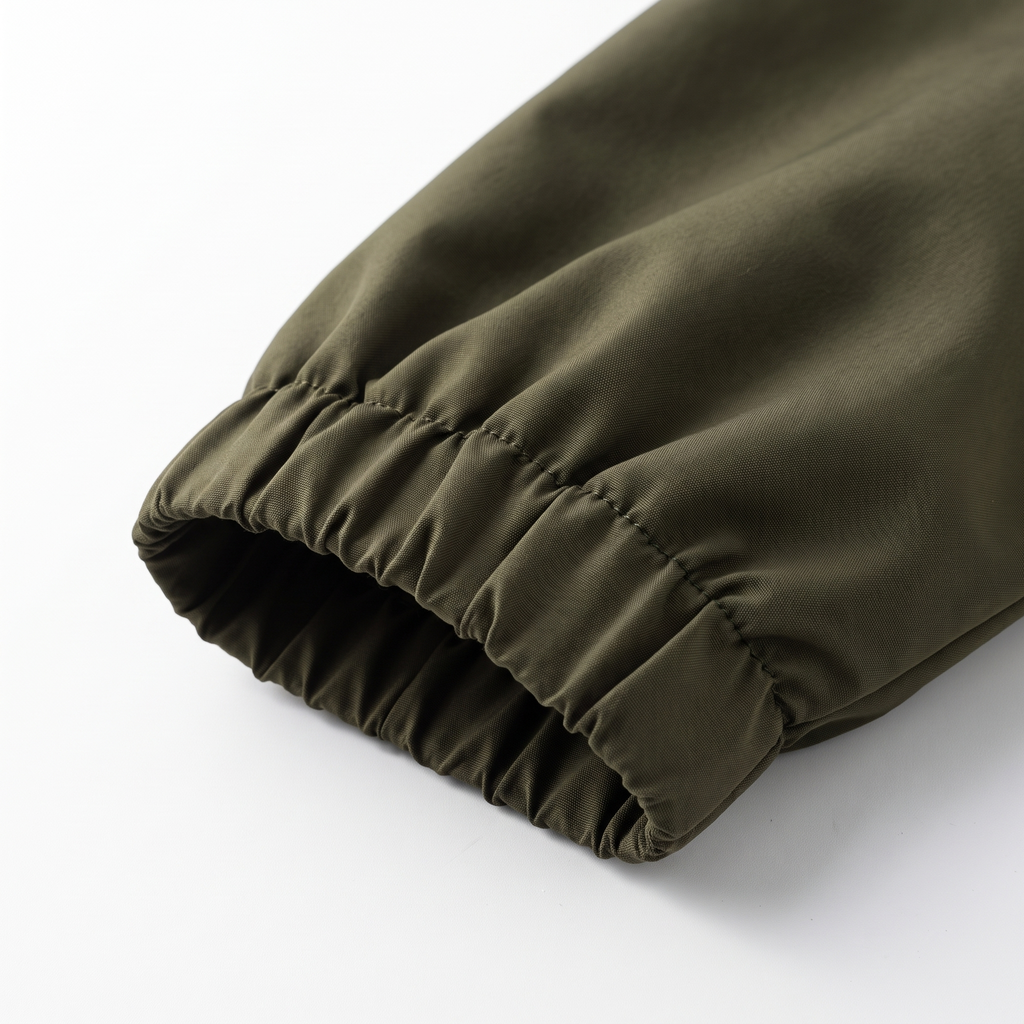 Elastic cuff detail, army green