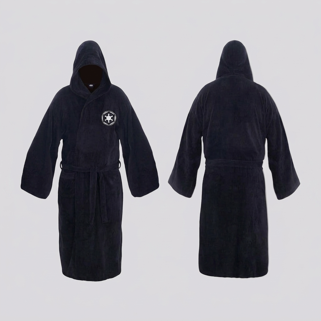 Hooded Bathrobe Long Tie Belt, studio photo