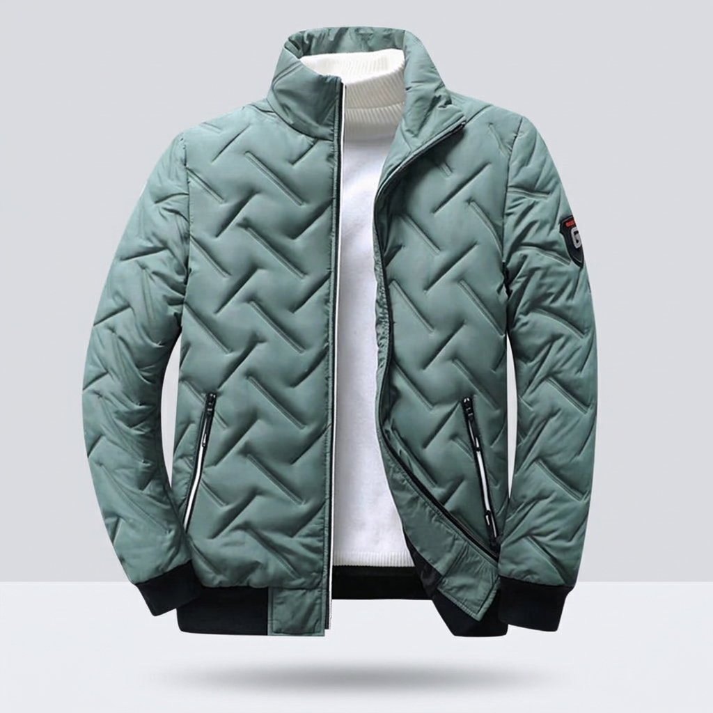 Padded Casual Jacket Modern Fit in green, studio photo