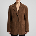 Oversized Suede-Look Blazer Relaxed Fit, studio photo