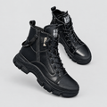 Sneaker Boots Ankle High Profile Sole in black, front view