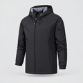 Waterproof Rain Jacket Breathable Wind Resistant in black, front view