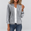 Hooded Gilet Zip Front Pockets Everyday in grey, light grey studio photo