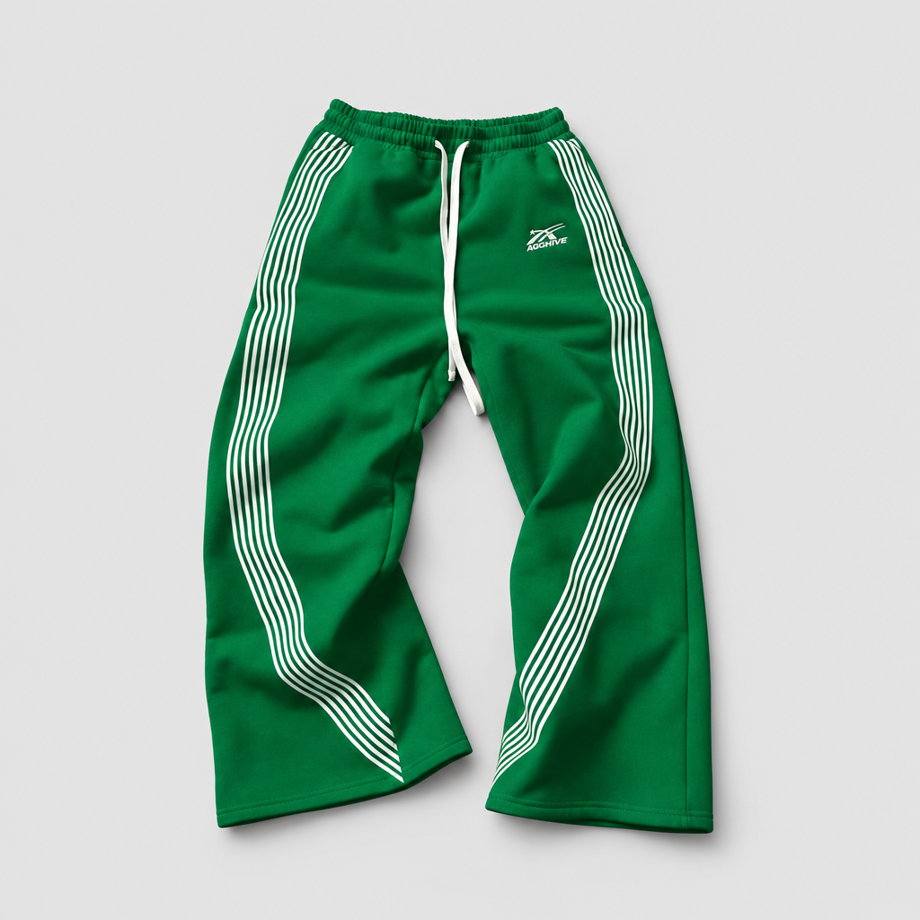 Striped heavyweight wide leg sweatpants, studio photo B