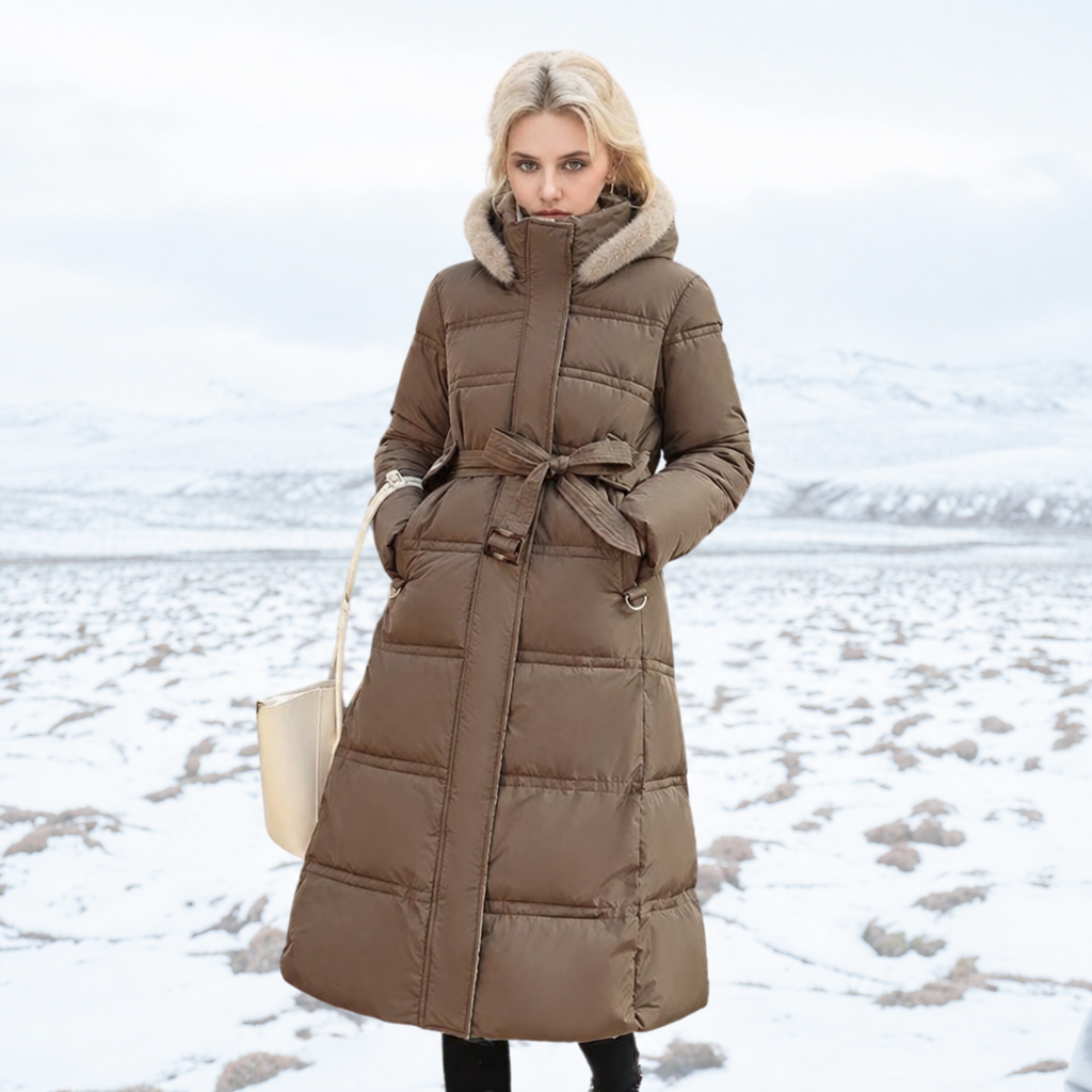 Parka coat with short pile faux fur trimmed hood, product photo