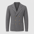 Double-Breasted Knit Cardigan Notched Lapels