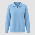 Polo Collar Knit Jumper Button Placket