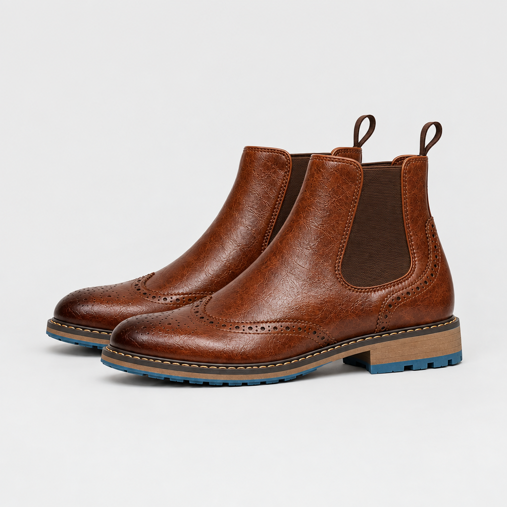 Brogue Chelsea Boots Wingtip Ankle Comfort