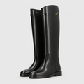 Knee-High Leather Boots Equestrian Silhouette