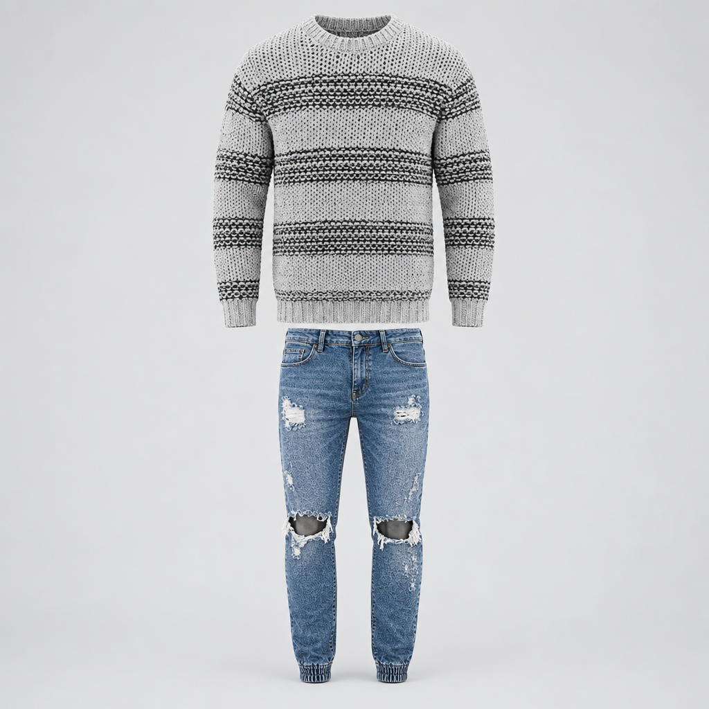 Knit Jumper Jogger Set Relaxed Comfort
