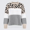 Leopard Print Knit Jumper Soft Texture