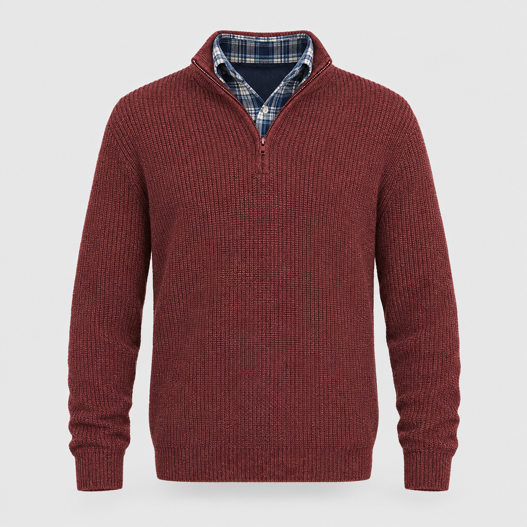 Cashmere Zip Jumper Business Casual Collar