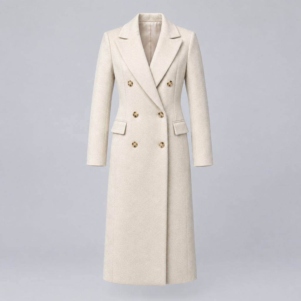 Double-Breasted Coat Structured Winter Sleeves