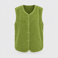 Sherpa Fleece Vest Snap Front Plush