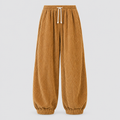 Wide Leg Trousers Corduroy Drawstring Waist