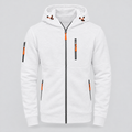 Full zip hoodie soft comfortable fit in white, studio photo