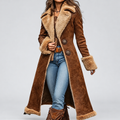 Shearling-Lined Coat Longline Warm Winter