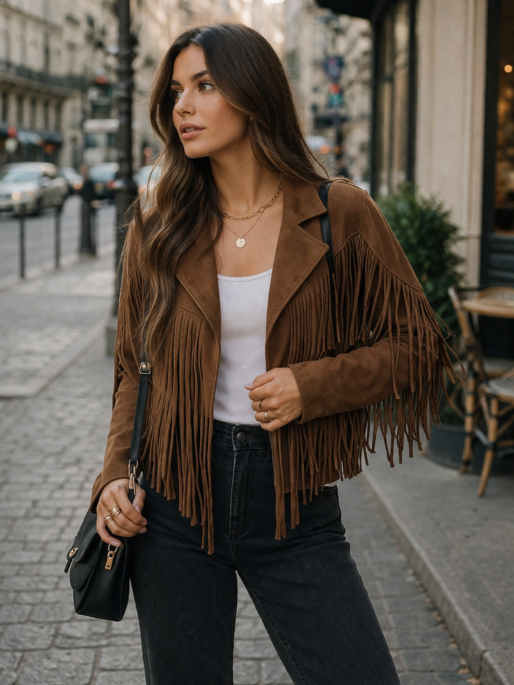 Suede Fringe Jacket - Retro Style Statement