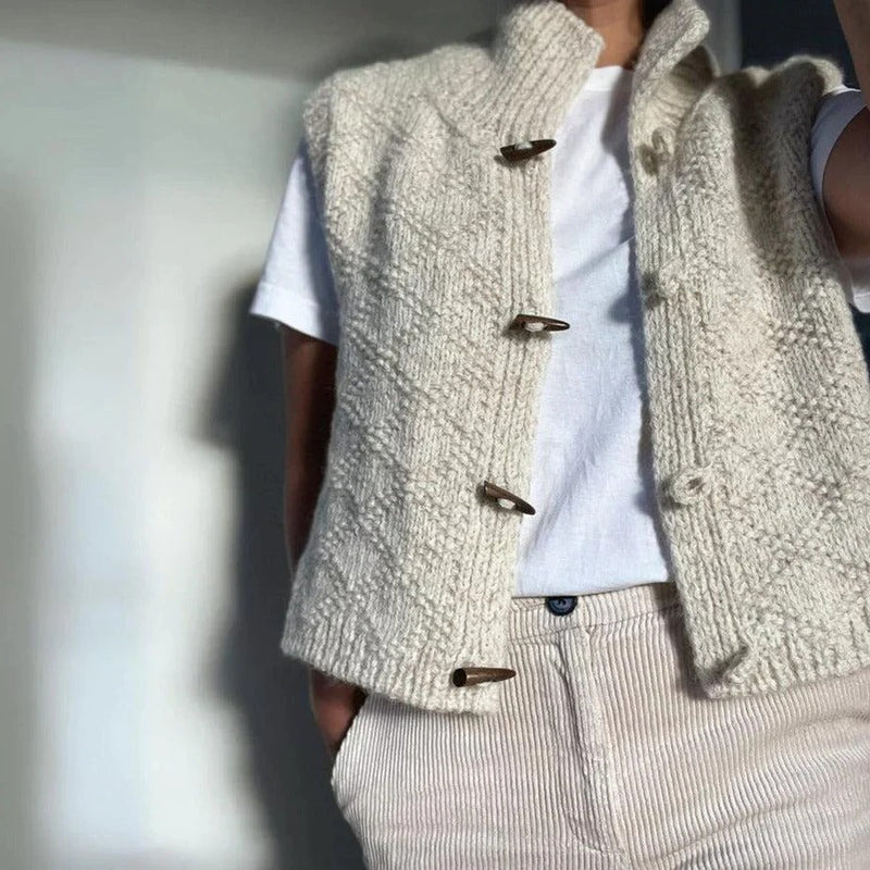 Sleeveless Vest Structured Plain Layering Piece