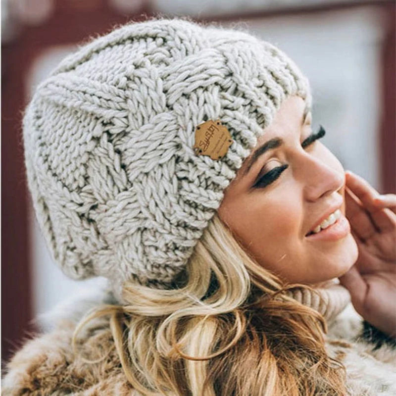 Chunky Knit Beanie Hat Ribbed