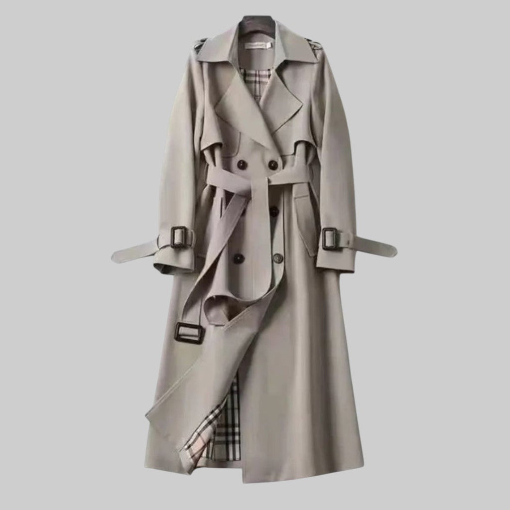 Belted Trench Coat Double-Breasted