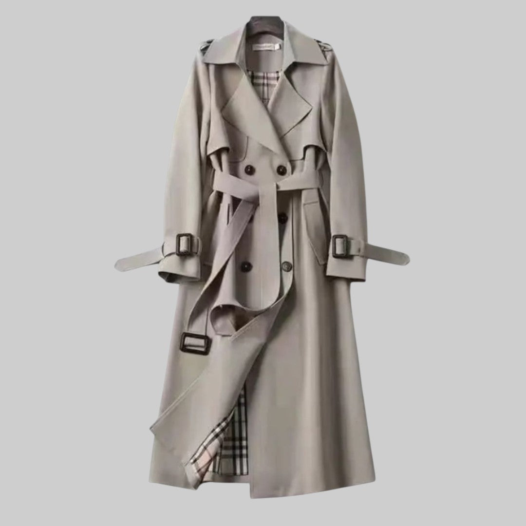 Belted Trench Coat Double-Breasted