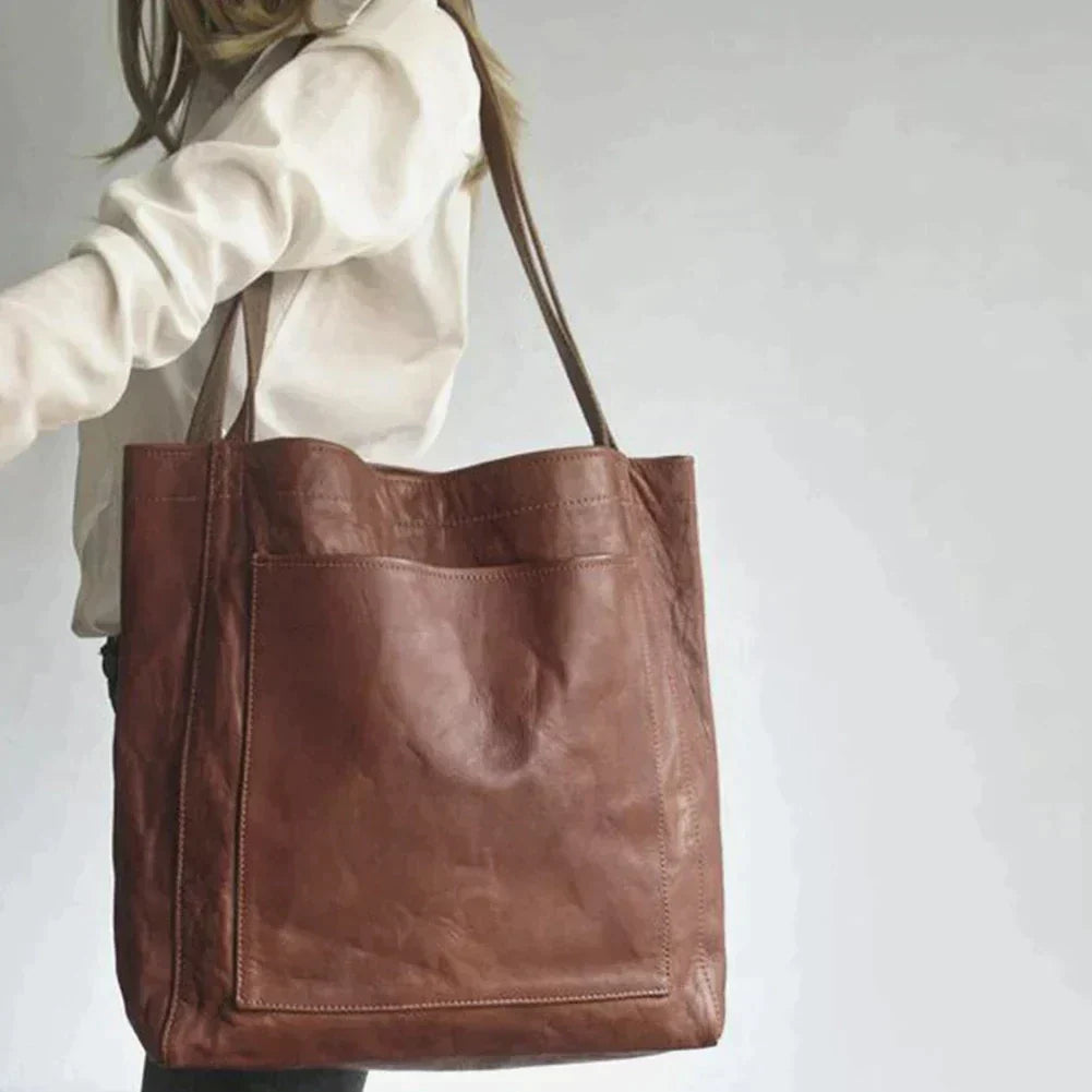 Handbag Leather-Look Roomy Shoulder Tote