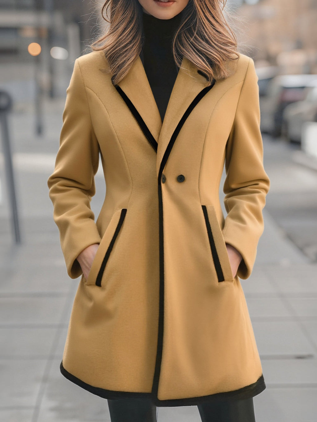 Coat Double Breasted Loose Comfortable Fit
