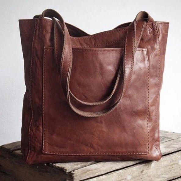 Handbag Leather-Look Roomy Shoulder Tote