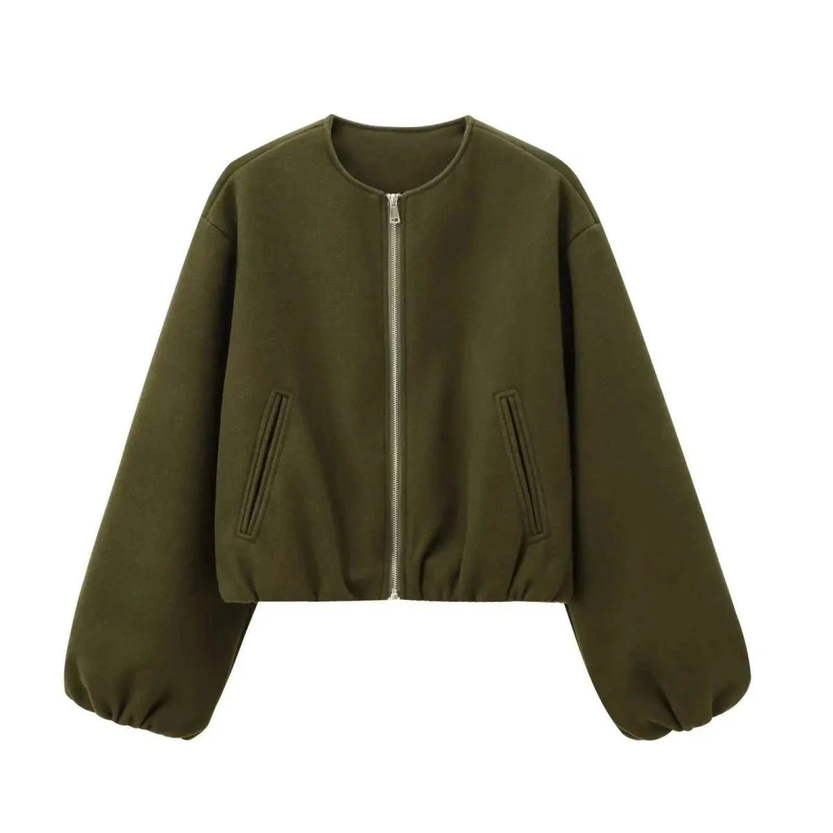 Bomber Jacket Lightweight Zip Loose Fit