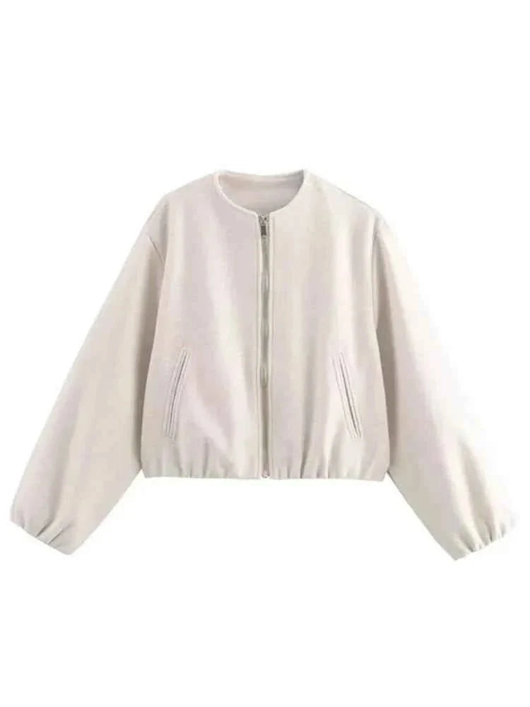 Bomber Jacket Lightweight Zip Loose Fit