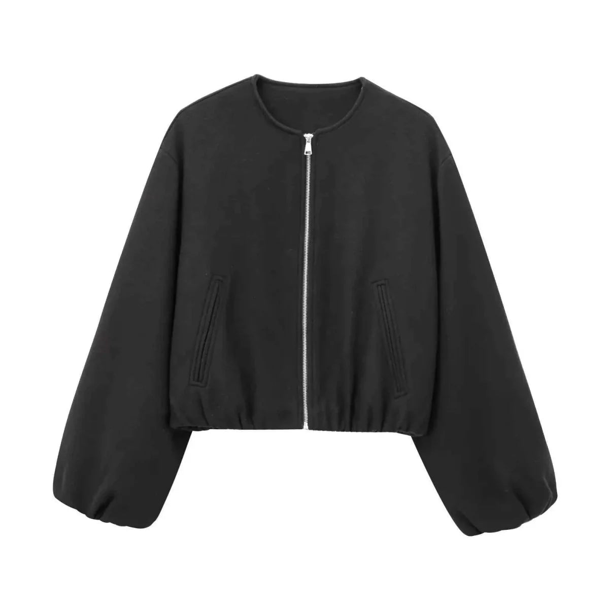 Bomber Jacket Lightweight Zip Loose Fit