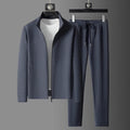 Comfortable two-piece tracksuit in black, front view