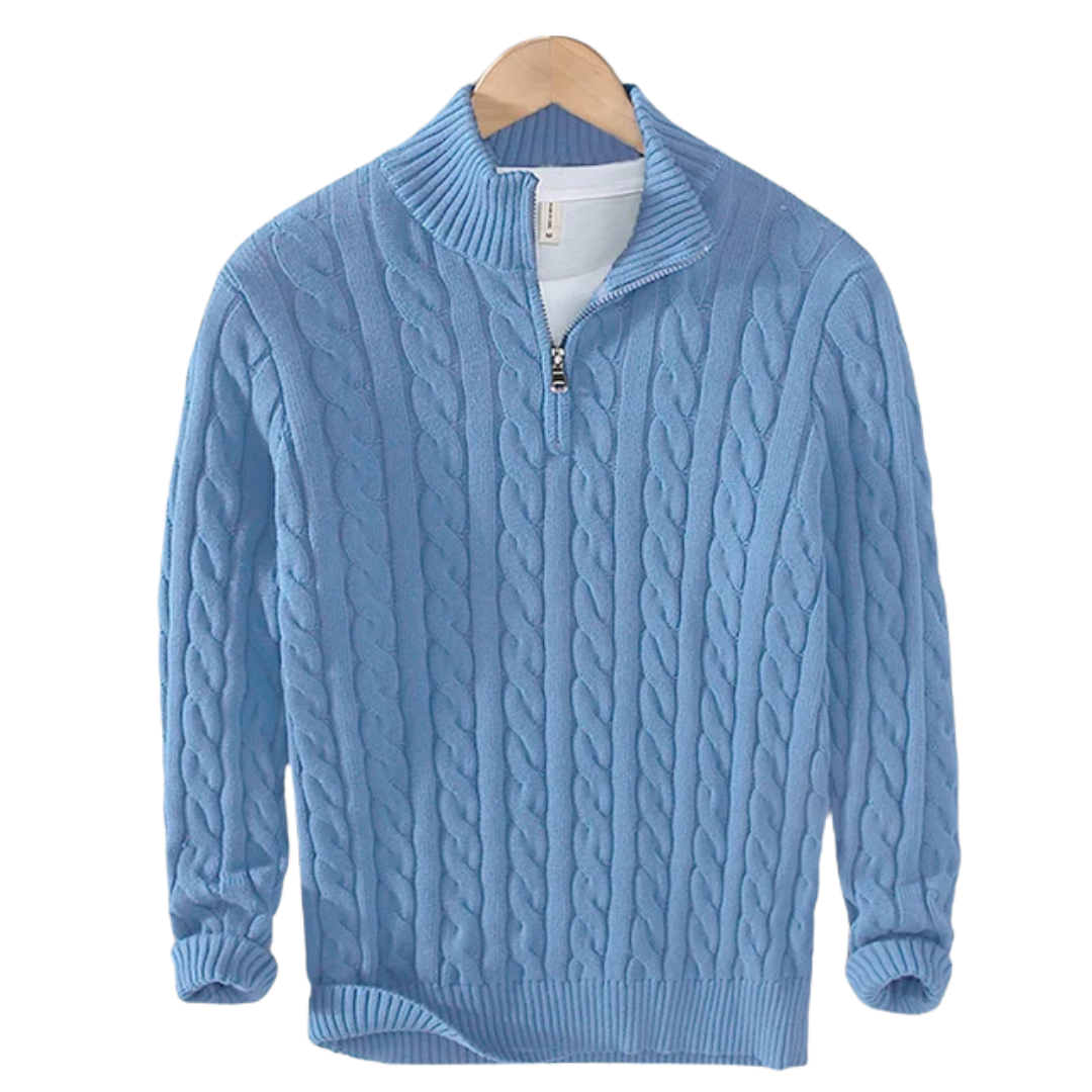 Half zip ribbed sweater, product photo
