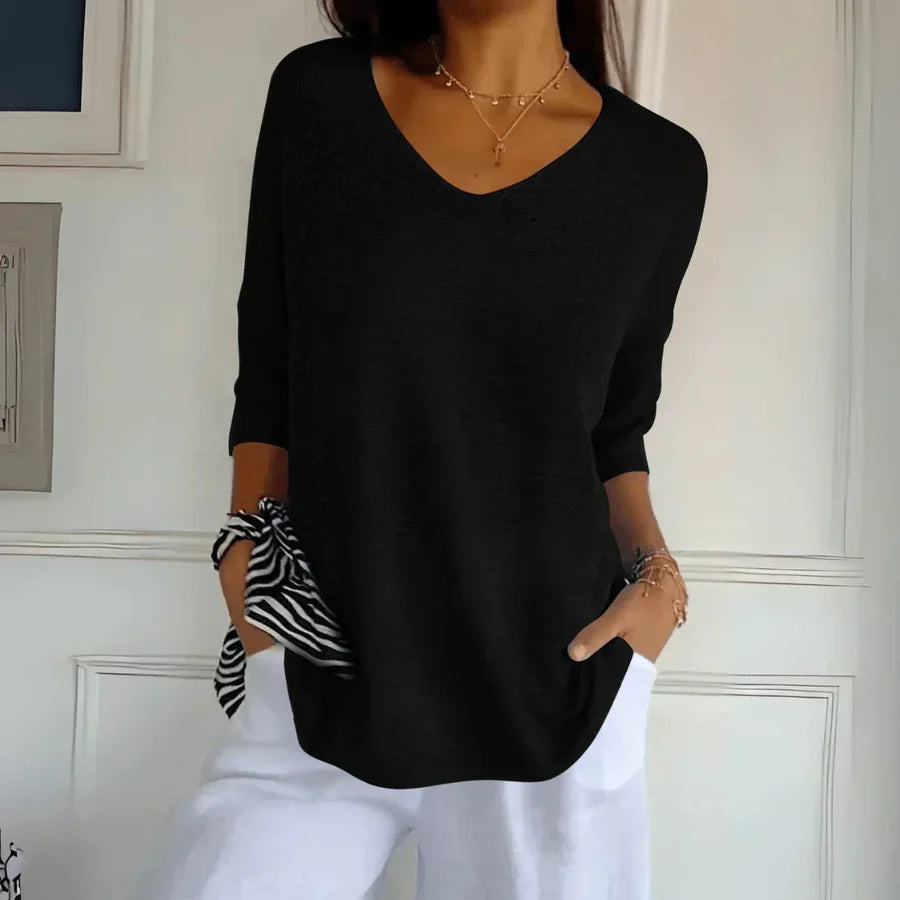 Minimalist Knit Jumper V Neck Breathable