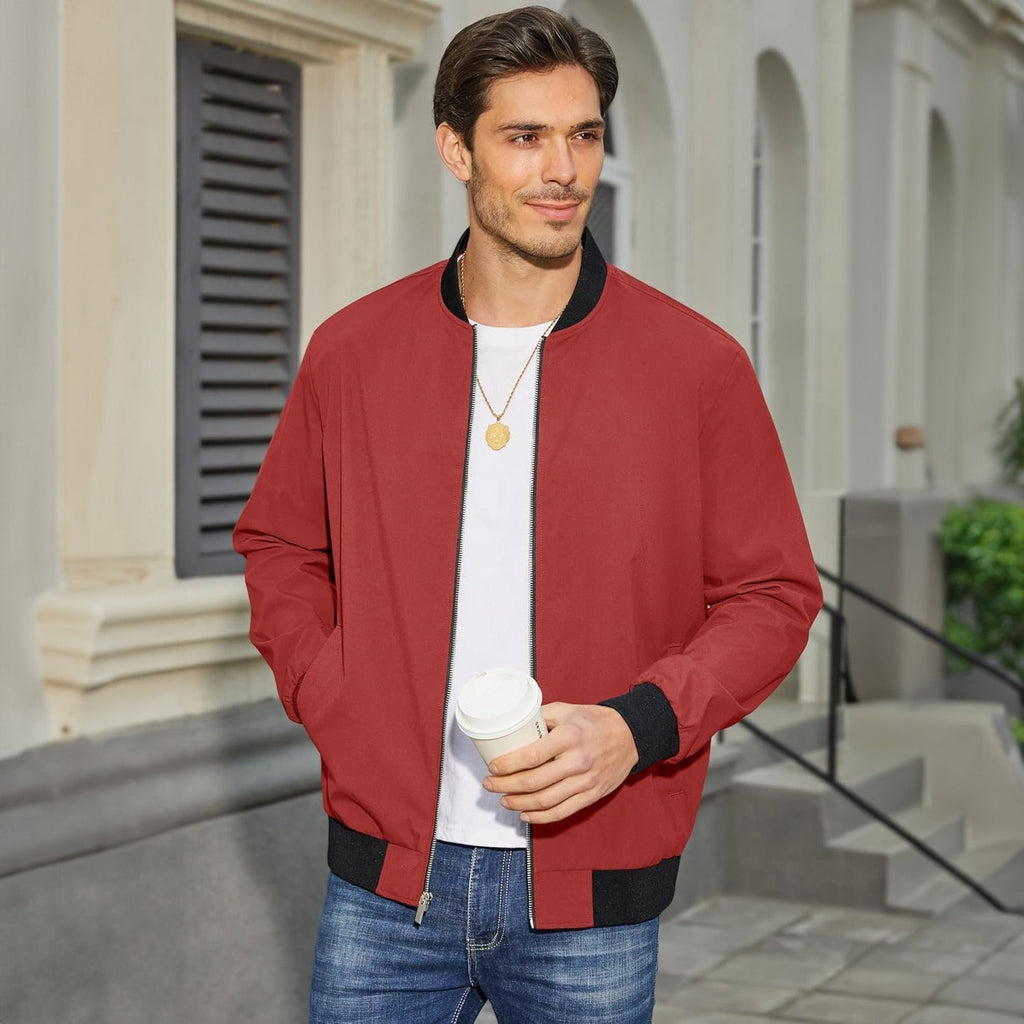 Bomber Jacket Lightweight Zip Windbreaker