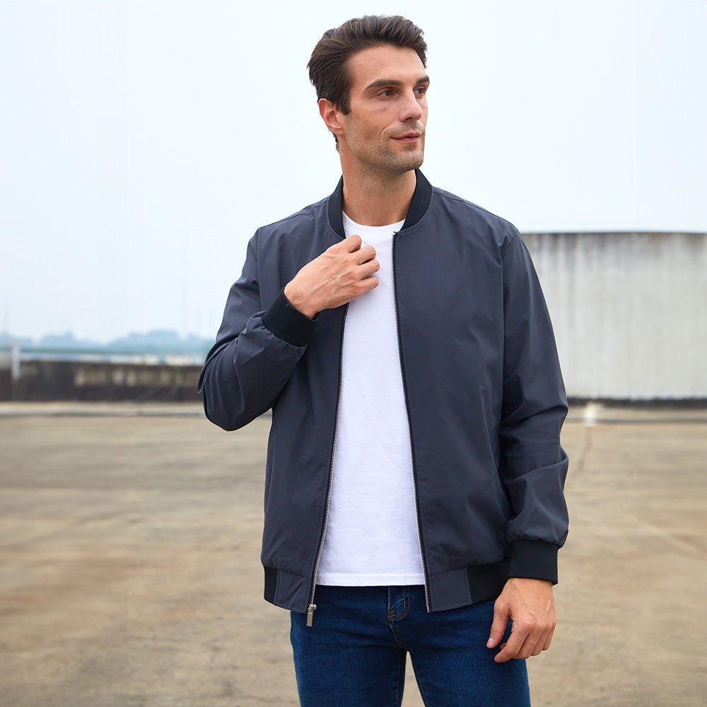 Bomber Jacket Lightweight Zip Windbreaker