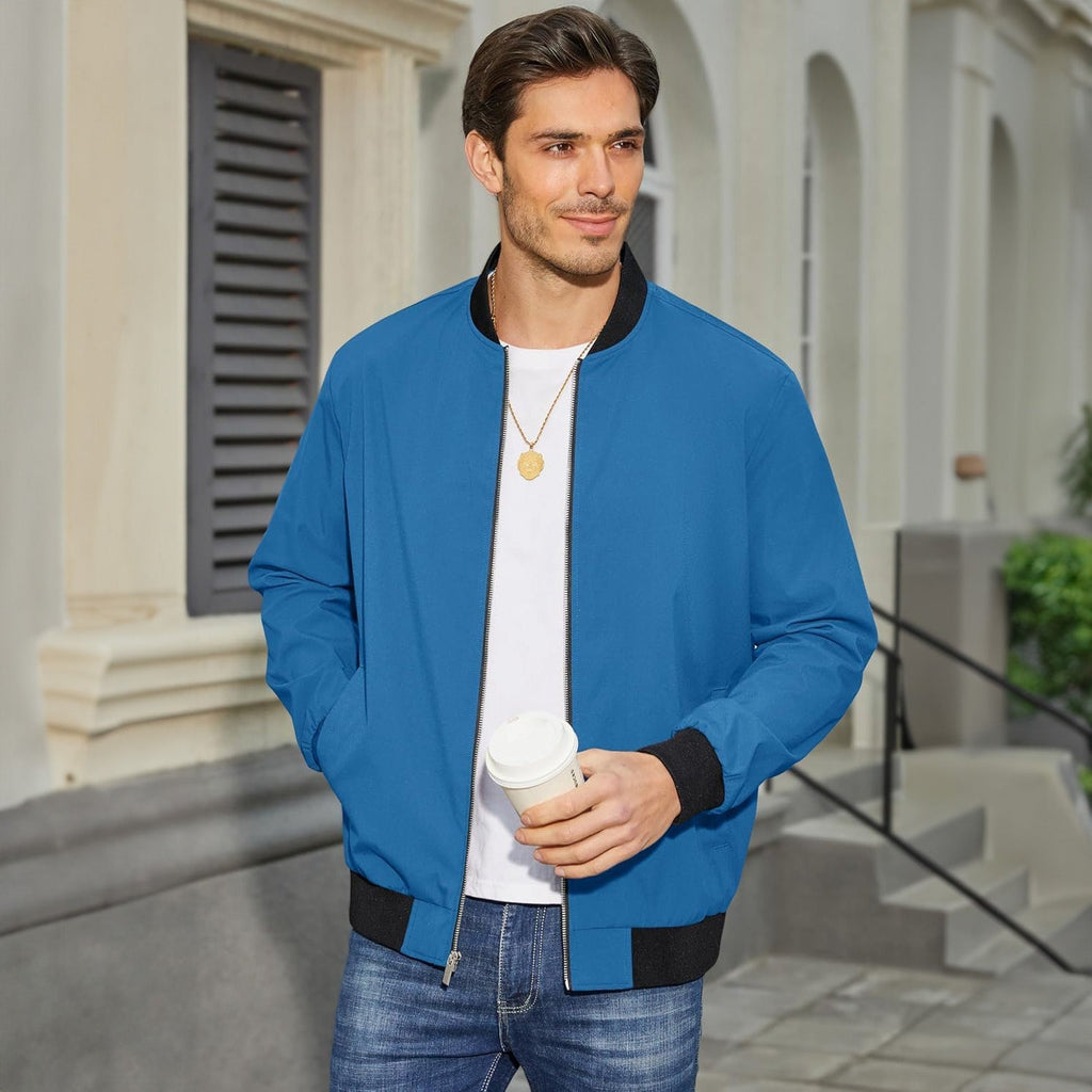 Bomber Jacket Lightweight Zip Windbreaker