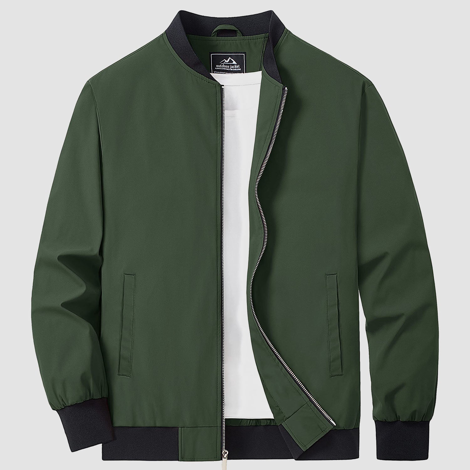Bomber Jacket Lightweight Zip Windbreaker